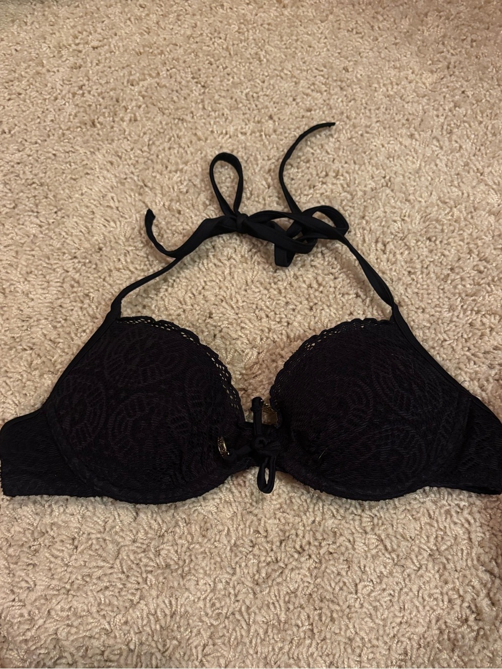 Target Black Lace Halter Bikini Top
